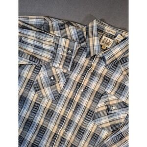 Ely Cattleman 2XL BIG Vintage Pearl Snap Long Sleeve Shirt Western Plaid BIG MAN